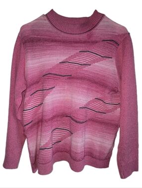 Pink Gradient Wool Cozy Crewneck Sweater